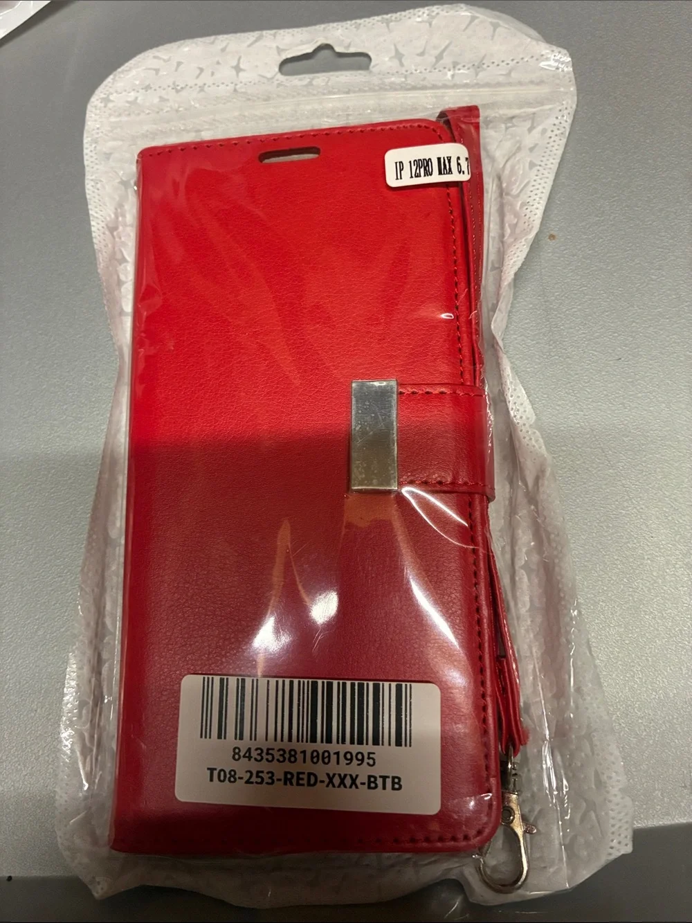 IPhone 12 Pro Max 6.7” Red Wallet Phone Case with Magnetic Clasp